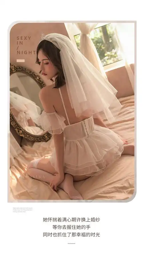 珞樱情趣内衣新娘头纱蓬蓬公主裙摆刺绣性感睡裙套装外贸批发5509