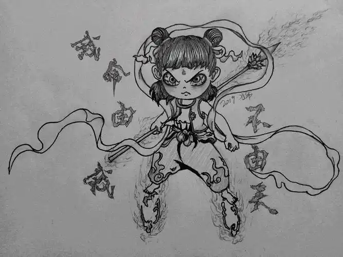 《哪吒》手绘|纯艺术|绘画|taira7爷 - 原创作品 - 站酷 (zcool)