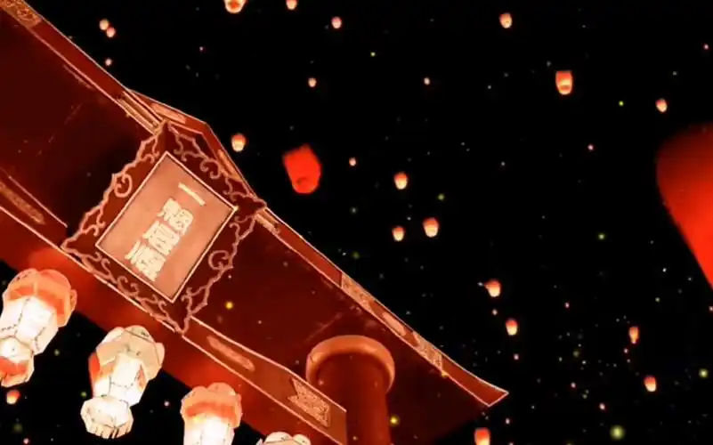 汉服走秀舞蹈表演背景 空镜剪辑 古风中国风led背景板 《千灯引 浮光