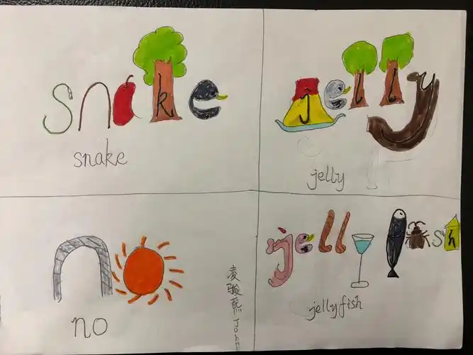 二(5)班英语单词设计优秀作品展示