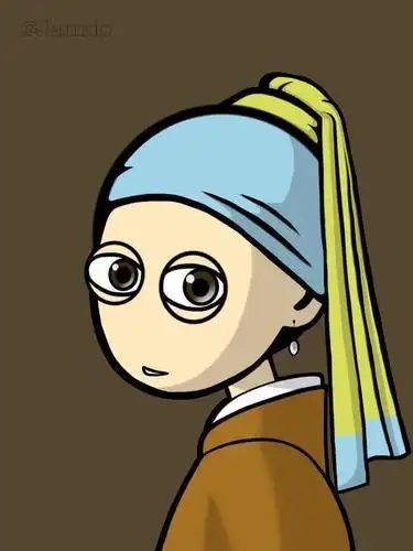 世界名画人物简笔画带色彩