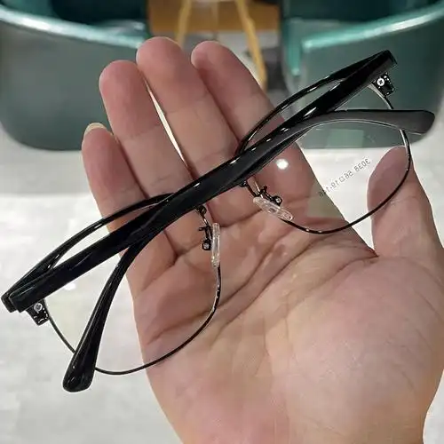 近视眼镜框镜架大众黑框银边视镜男款精工茶色眼镜架