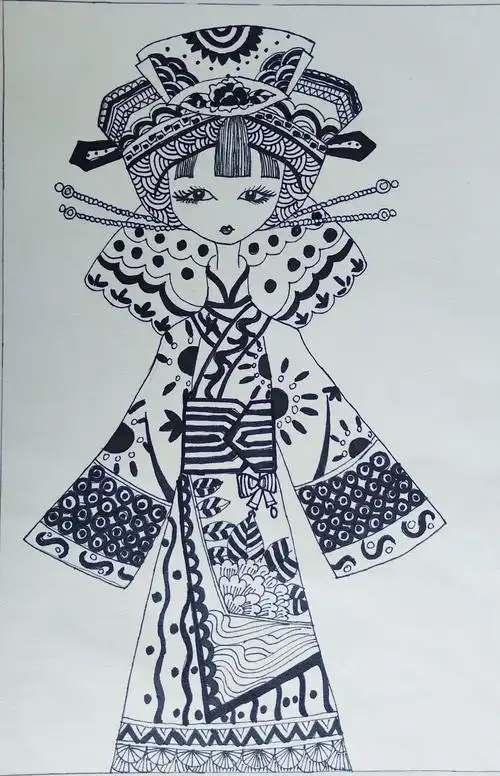 快乐儿童线描画