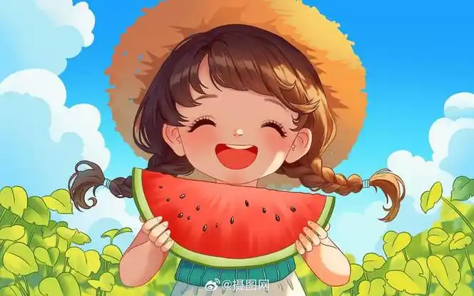 插画分享 | 清新治愈夏天卡通插画素材 池塘与荷花 9369♀15