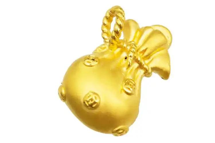 baoyijin 宝易金珠宝 999 千足金 3d硬金 蛇钱袋吊坠 金重约2.44g