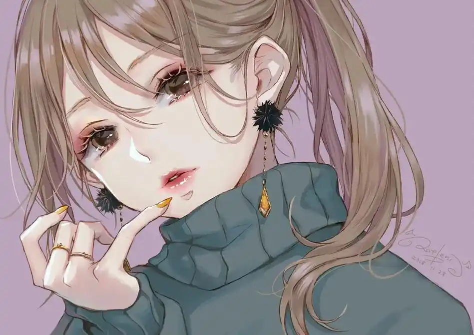 177期 #超清壁纸4k 涂口红的二次元少女,么么哒!抖音搜 - 抖音