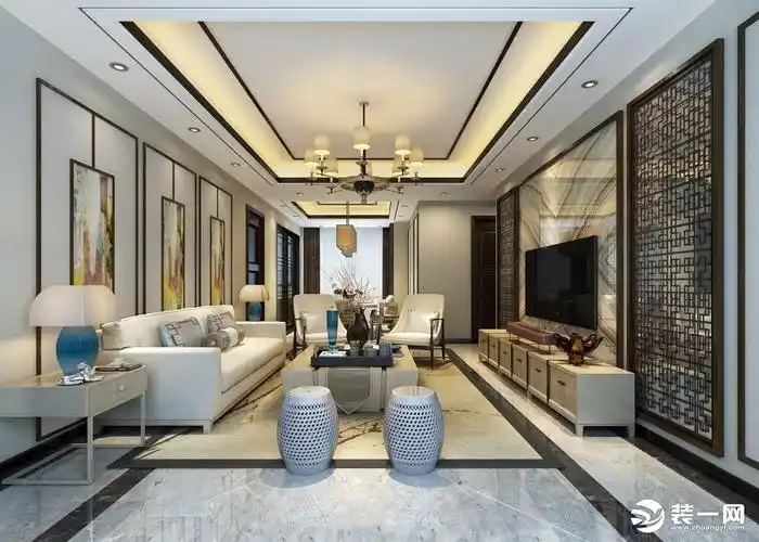 新中式客厅吊顶设计效果图德兴装修网解析客厅吊顶