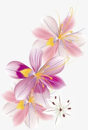 卡通彩色花清新矢量花图案素材元素【免抠元素png】-90设计网