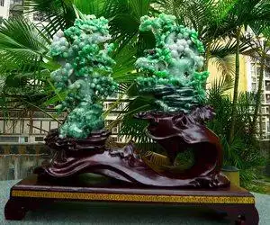 缅甸天然a货翡翠满阳绿大件喜上眉梢摆件精雕靓玉石质细腻种水好