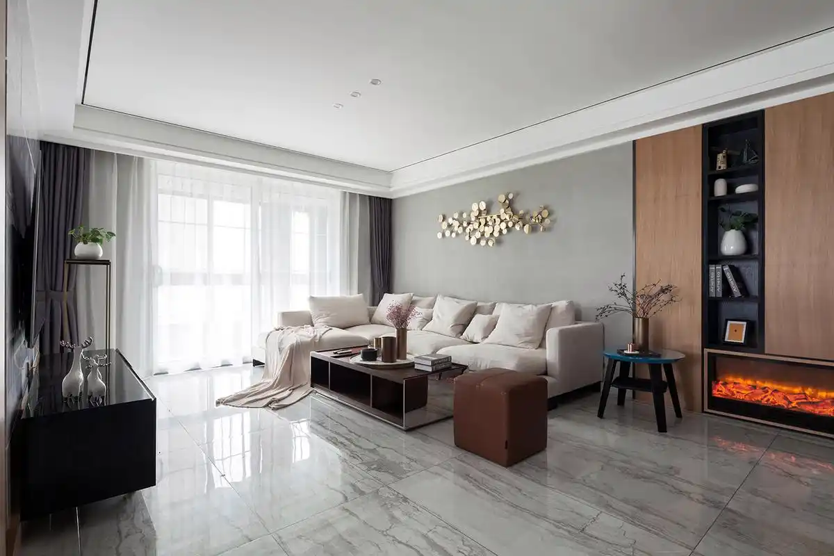 现代简约轻奢风沙发背景墙装修效果图