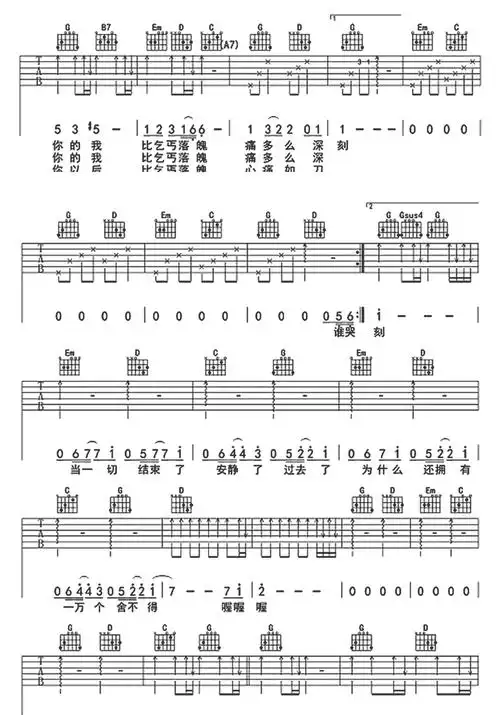 国王与乞丐吉他谱