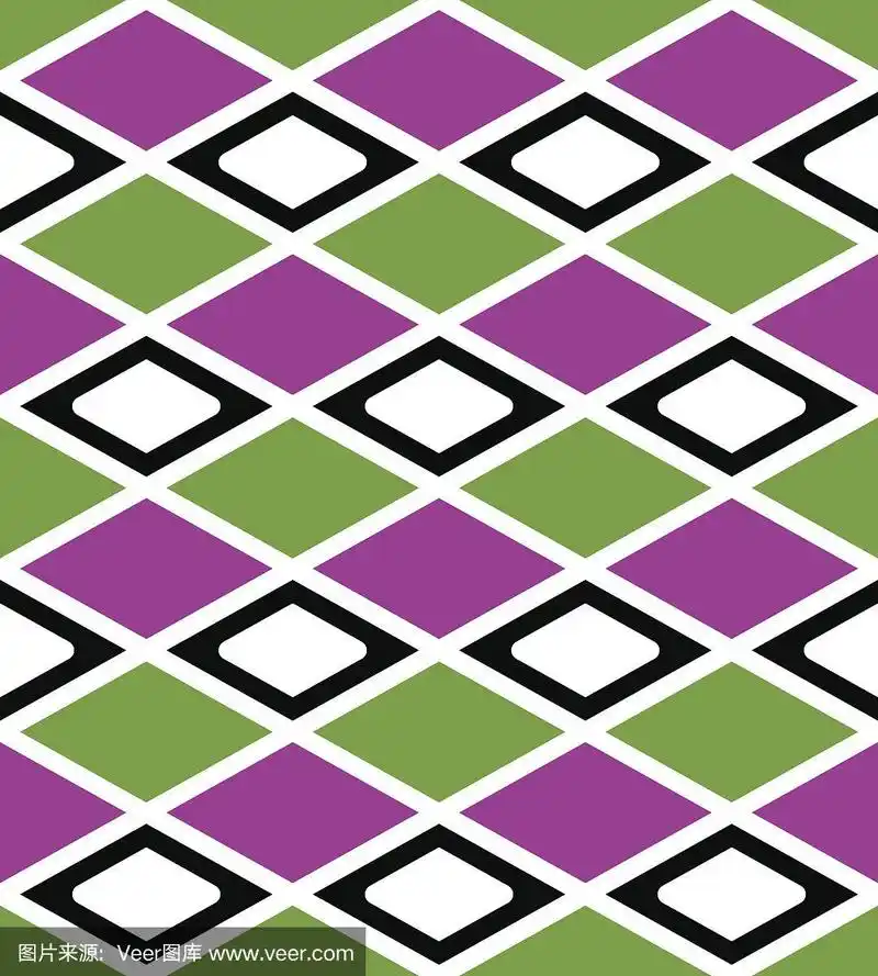 韵律多彩的菱形纹理无尽图案