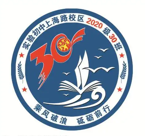 简洁明快创意七年级30班班徽设计理念