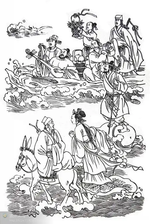 塞外天马---千姿百态 《八仙图》 (三)白描