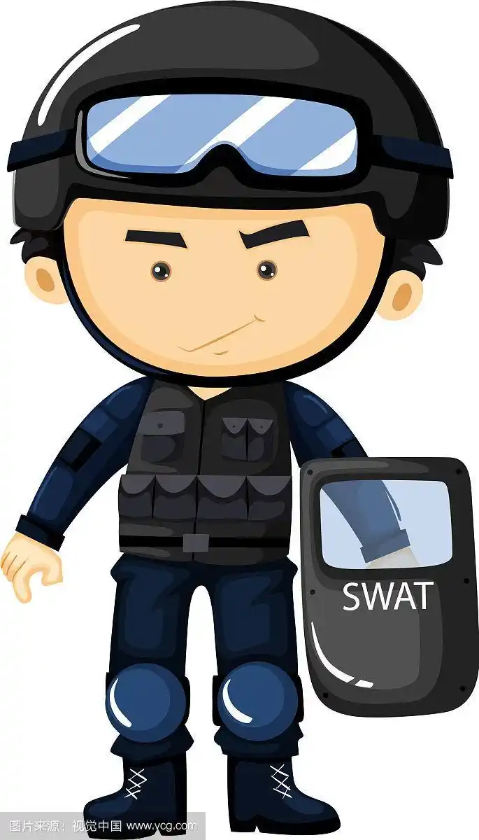 身着防护服的特警队