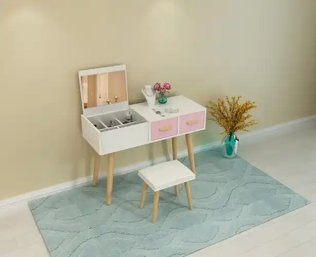 北欧翻盖梳妆台卧室现代简约多功能化妆台小户型迷你经济型化妆桌