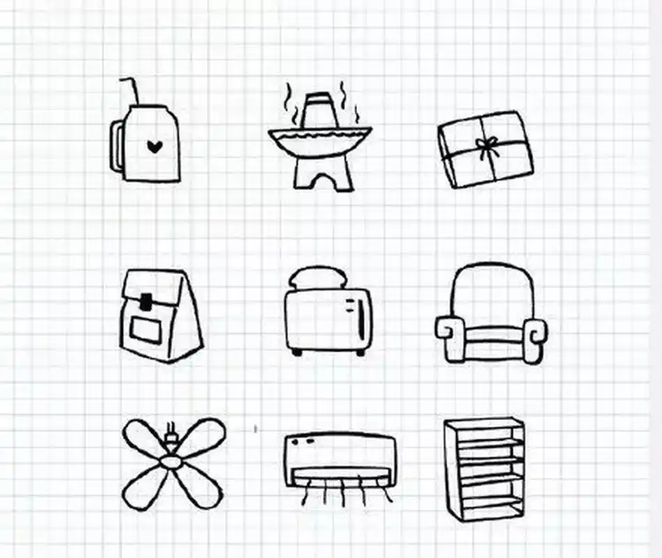 小物品简笔画,手帐素材get