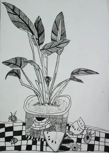 阳光画室庆"六一"书画大赛获奖作品欣赏小学提高班组《线描静物写生》