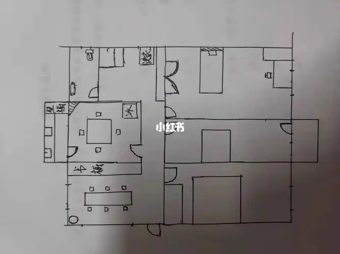 老房子装修老头子手绘的平面图