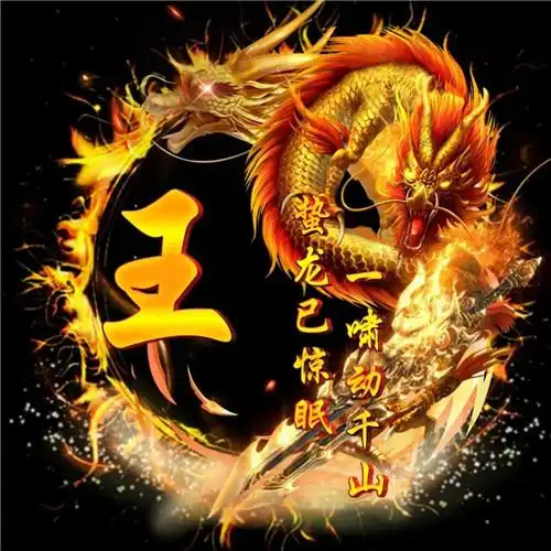 霸气狂龙姓氏头像火焰龙加上您的姓氏直接是极品了