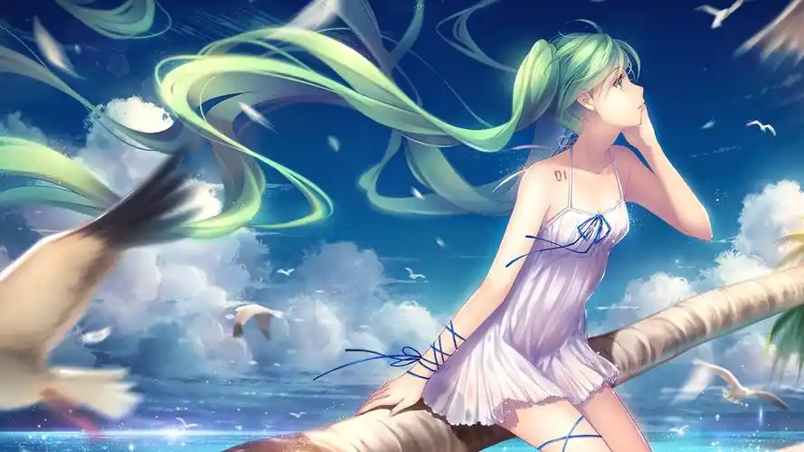 首页 动漫 初音未来,绿色的头发动漫女孩,海鸥,海 壁纸 / 1920x1080