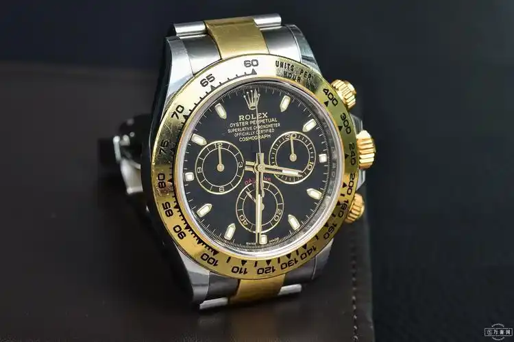 劳力士黑钢迪116503黑盘镶钻时标腕表高清图