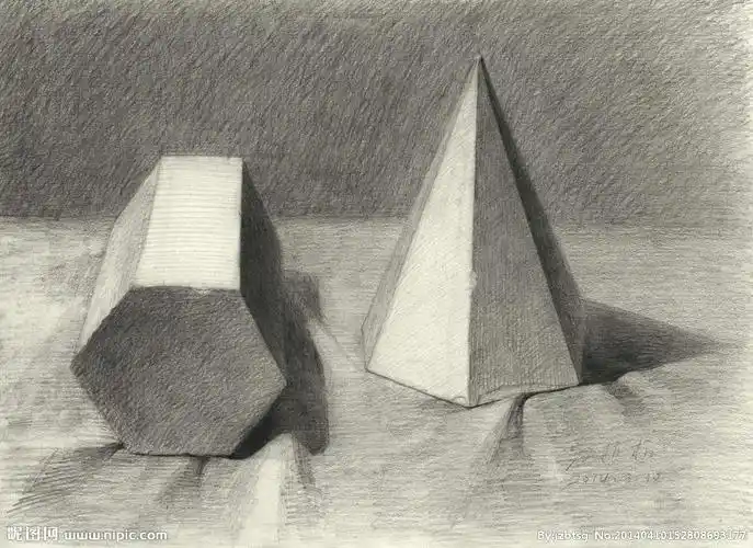 素描画立体图形 素描立体画 | 多想派