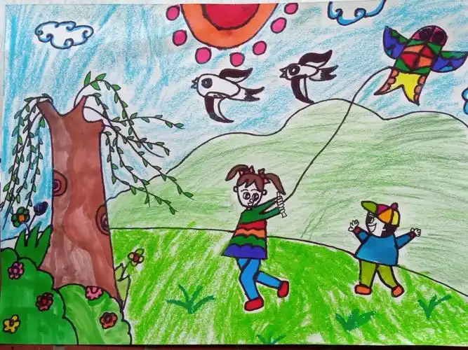 《画春天》绘画作品展(一) 写美篇学生姓名:徐诗瑶 年龄:9岁 班级:三