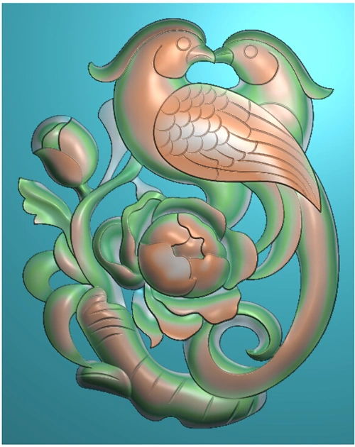hnyc319玉雕牌子鸟语花香挂件jdp格式激光雕刻图案花鸟挂件电脑精雕图