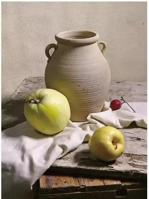 外搭一两块衬布的小组合,是初学阶段最常规的静物训练