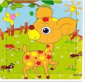 木制小动物拼图图片