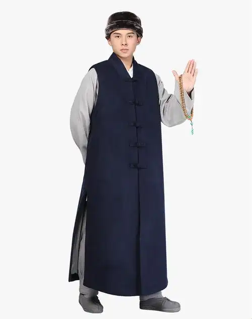 寒冬中褂全棉加绒长伽蓝褂马甲背心冬季保暖棉服僧服僧人和尚僧衣 p34