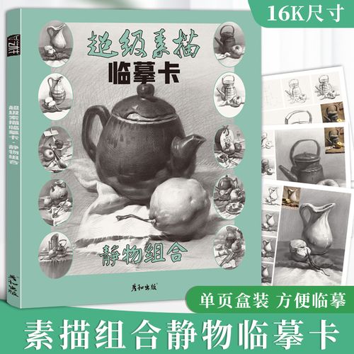 高考教程材水果罐子衬布照片对应范画步骤结构明暗范本完整稿画册书籍
