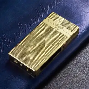 精品高档充电打火机朗声防风火机点烟器送男友礼物 金色