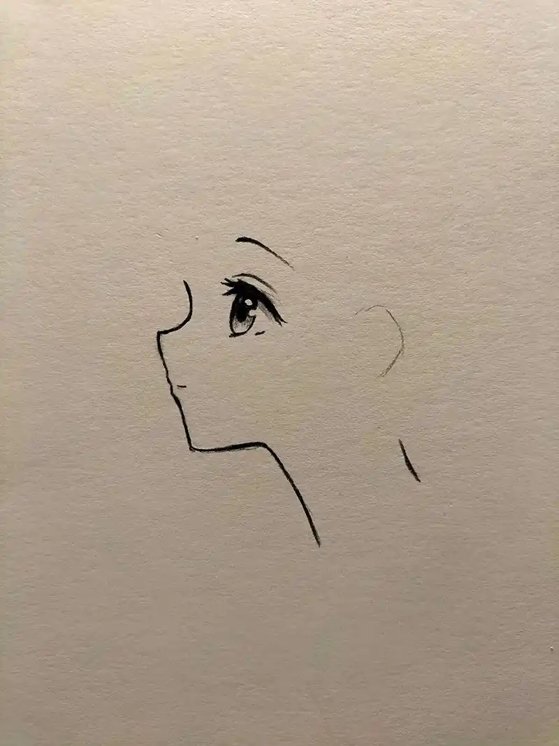 过程图教你画侧脸女生."原来人也有保质期"#临摹 #过程图教 - 抖音