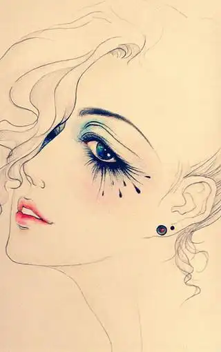 创意人像手绘iphone手机壁纸
