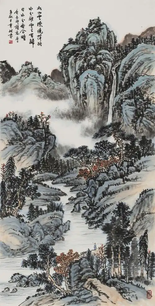 观水览山一一王章林传统中堂山水画选