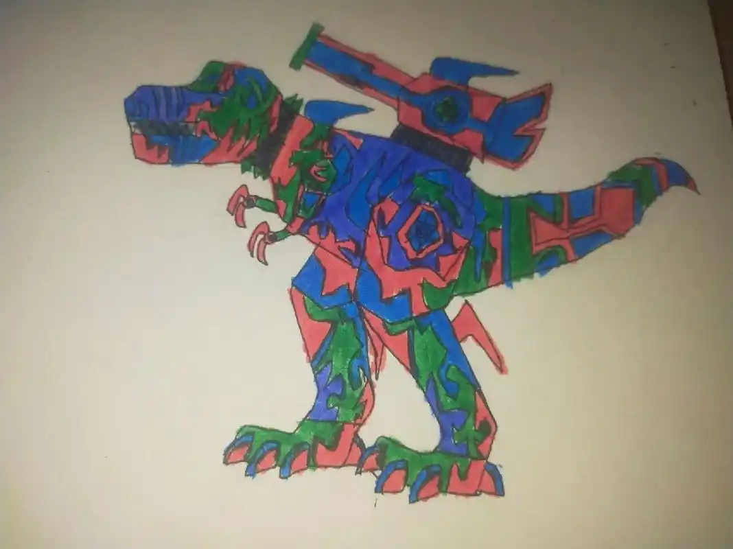 自己亲手画的机械霸王龙嗯.不喜欢请别喷