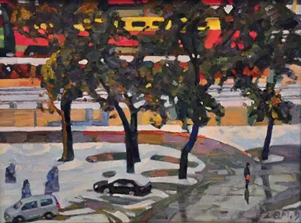 北京系列之晴雪 30x40cm 2008年