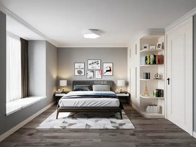 v8空间表现简单的公寓卧室设计