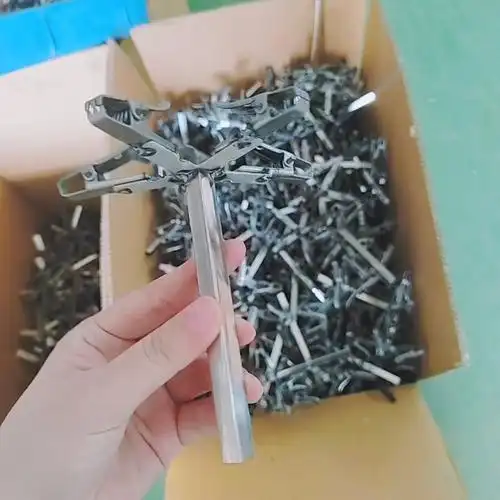 不锈钢方管连接双孔夹子电泳漆挂具 汽车零部件喷涂线喷涂设备治具