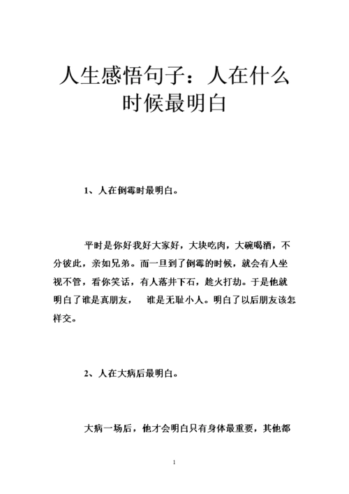 人生感悟句子:人在什么时候最明白 .doc