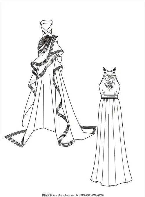 礼服晚礼服时装画服装款式图连衣裙长裙其他动漫动画设计300