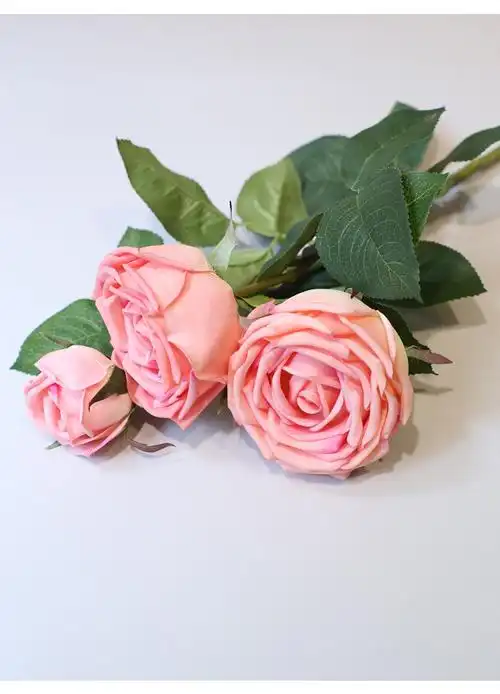 高品质pu手感保湿玫瑰假花仿真花束客厅桌花艺摆设件装饰茶几插花