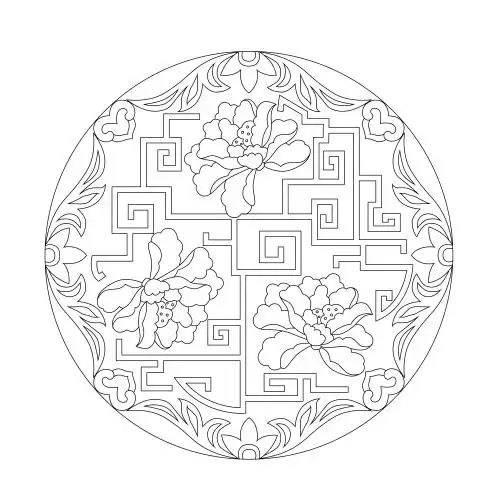 中国传统纹样牡丹花纹