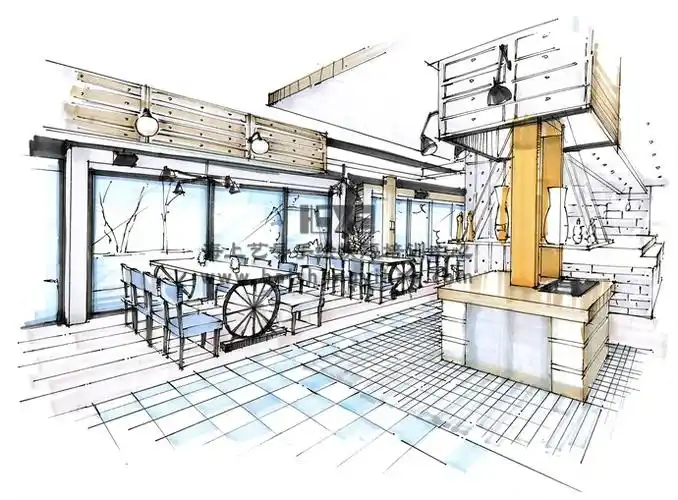 快餐厅手绘表现技法