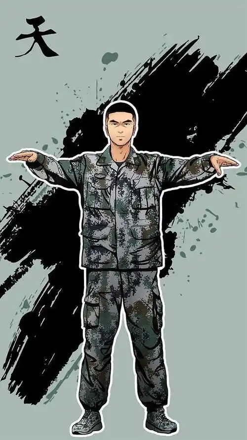 军人军旅帅气致敬绘画插图来自young军旅漫画