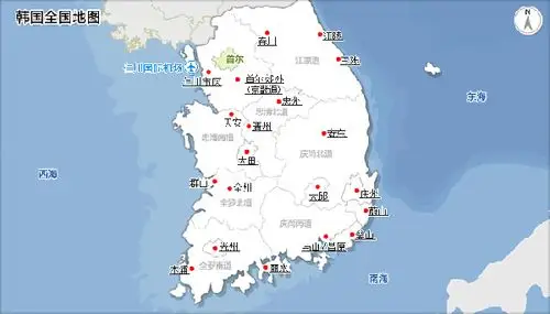 仁川在韩国地图上的位置