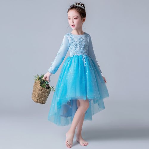 2020新款女童蓬蓬纱公主裙花童白色婚纱礼服儿童小女孩洋气气质秋