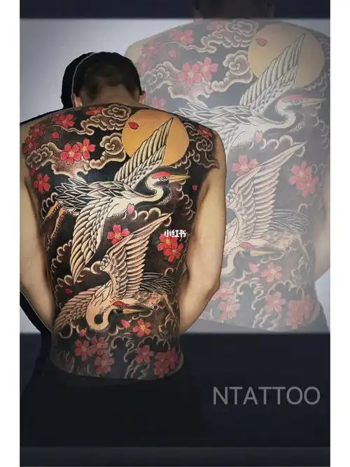 满背仙鹤上色完成73#平顶山纹身  #平顶山纹身店  #平顶山刺青